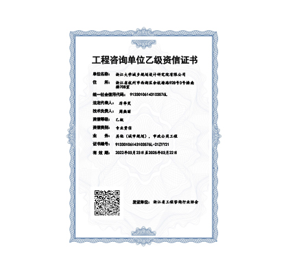 工程咨询单位资信证书（乙级）